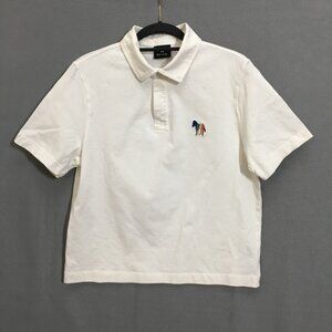 PS by Paul Smith Mens Off-White Zebra Polo Size XS Organic Cotton